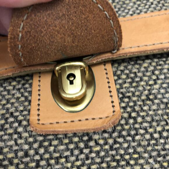 Vintage Hartmann Tweed Tote Walnut 20x12x9 MISSING STRAP - Picture 5 of 16